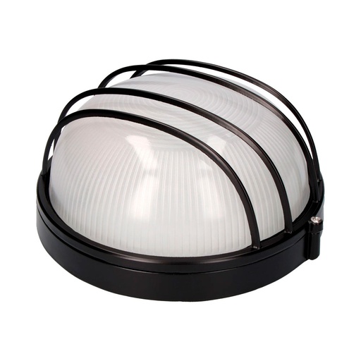 [000004740] APLIQUE DE ALUMINIO IP54 REDONDO. COLOR NEGRO 1xE27 100W Ø23,8x11cm  MODELO VINYOLS EDM