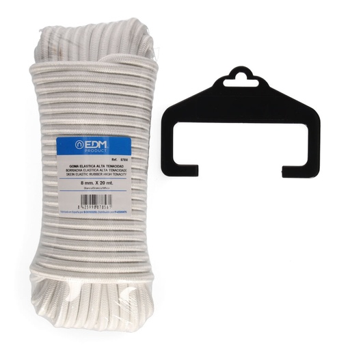 [000004774] MADEJA 20m GOMA ELASTICA ALTA TENACIDAD BLANCA. CALIBRE 8mm EDM