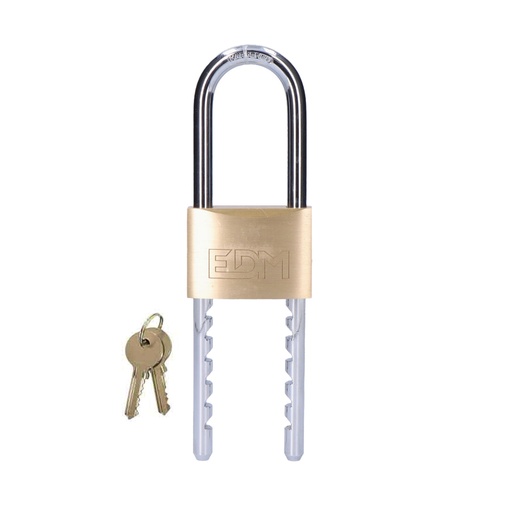 [000004818] CANDADO DE LATON ARCO REGULABLE 60mm APERTURA 60-160mm BLISTER EDM