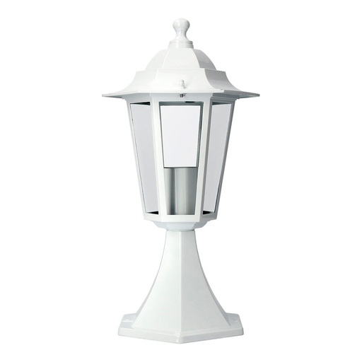 [000004855] FAROL DE ALUMINIO Y CRISTAL PARA MURO IP44 E27 60W COLOR BLANCO Ø16x40cm MODELO ZURICH EDM