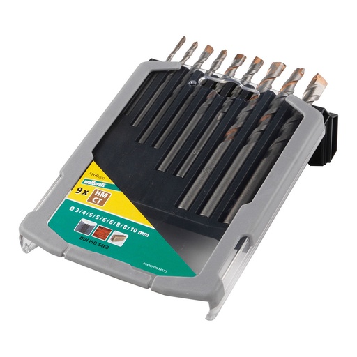 [000004883] JUEGO DE BROCAS ESPECIALES PARA HORMIGÓN CT DE 9 PIEZAS Ø3-10 7109000 WOLFCRAFT