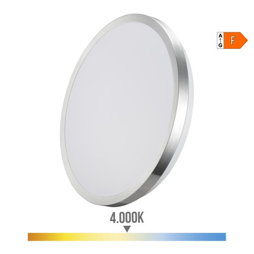 [000004914] APLIQUE SUPER LED DE SUPERFICIE 24W 2490lm 4000K Ø38x6,2cm MARCO CROMADO EDM