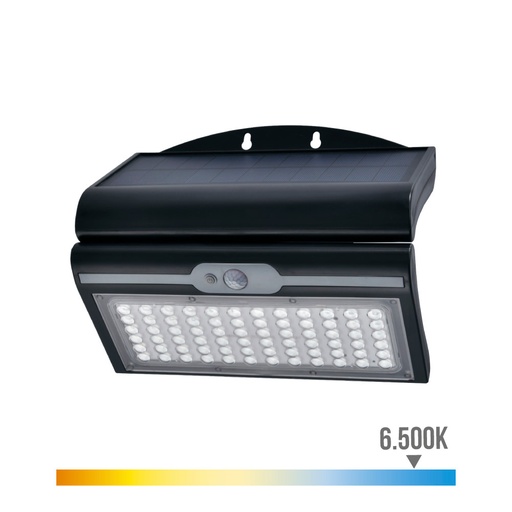 [000004926] APLIQUE SOLAR 6W 430Lm 6.500K CON SENSOR COLOR NEGRO EDM