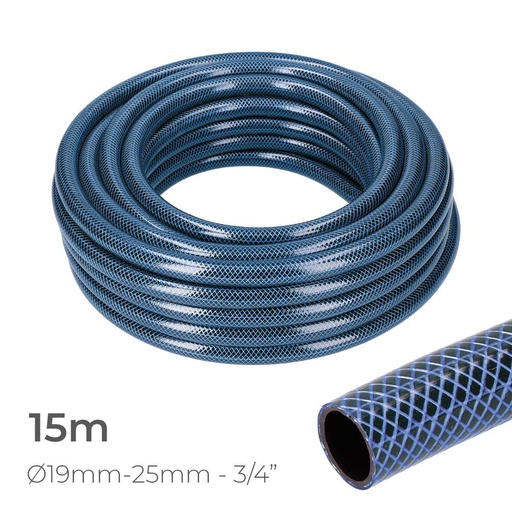[000004941] MANGUERA DE JARDIN BLUE INTERIOR Ø19mm. EXTERIOR Ø25mm (3/4") ROLLO 15m EDM