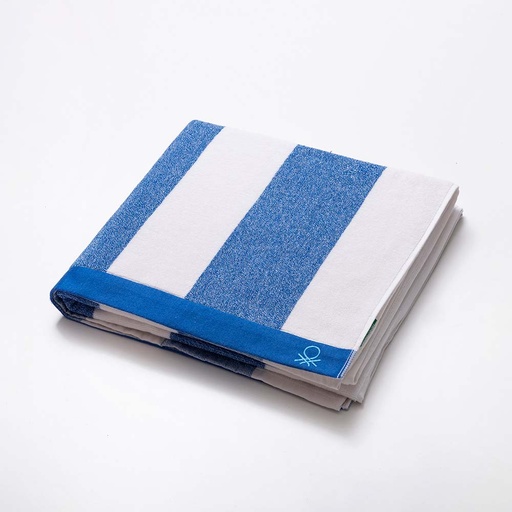 [000005008] TOALLA DE PLAYA 160x90cm RAYAS AZULES BENETTON