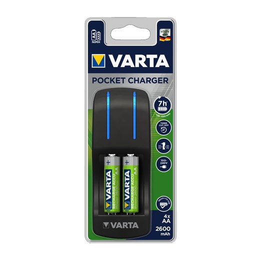 [000005050] CARGADOR VARTA POCKET CON 4 PILAS AA 100/240V 2600mAh 7h
