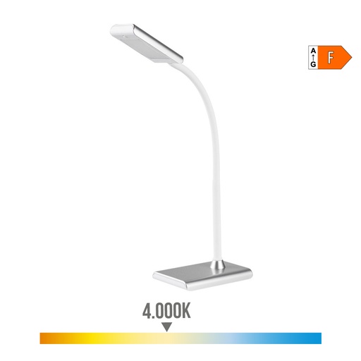 [000005066] FLEXO LED SOBREMESA 7W 400lm 4000K COLOR PLATA 9x13x33cm EDM