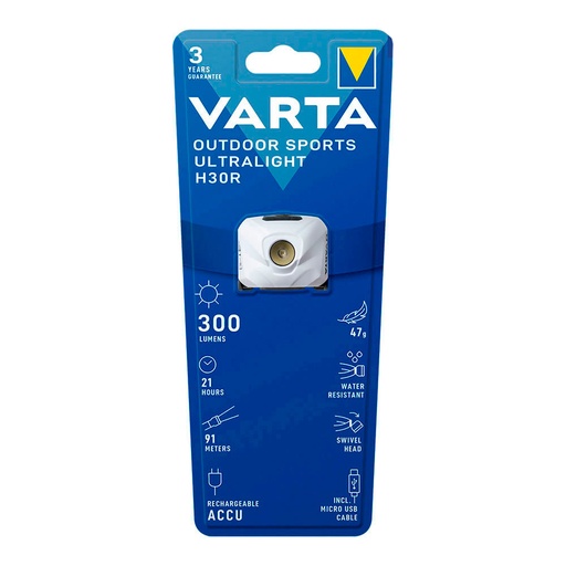 [000005118] LINTERNA CABEZA ULTRALIGHT H30R BLANCA VARTA