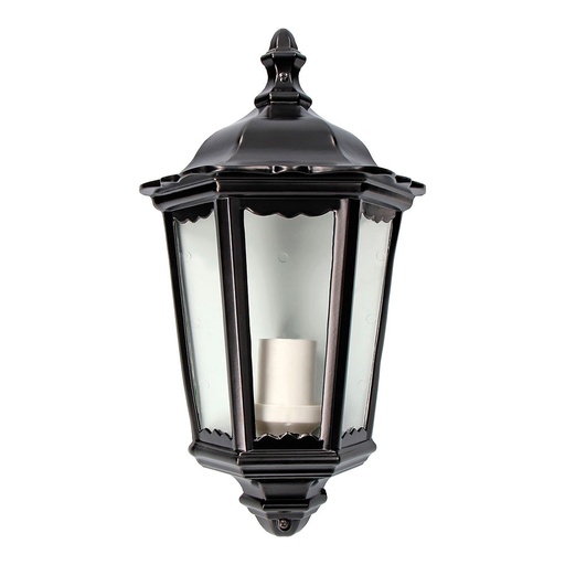 [000005146] APLIQUE DE ALUMINIO Y CRISTAL PARA PARED IP44 E27 100W COLOR NEGRO 25x12x43cm MODELO MILAN EDM