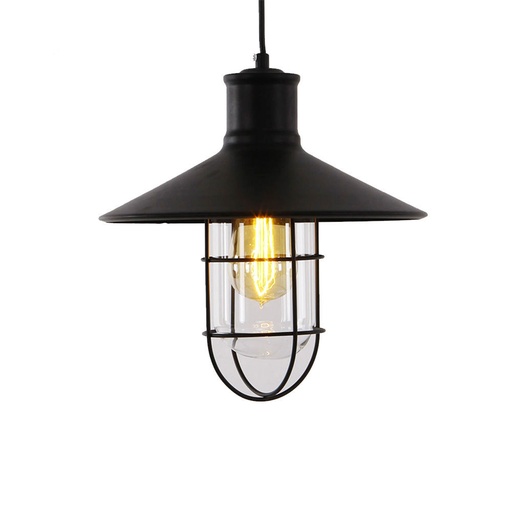 [000005161] LAMPARA DE TECHO METALICA VINTAGE E27 60W COLOR NEGRO Ø27x28cm EDM