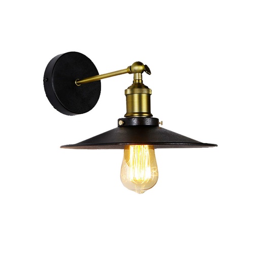 [000005181] APLIQUE DE PARED METALICO VINTAGE E27 60W COLOR NEGRO Ø28x24,5x26cm EDM