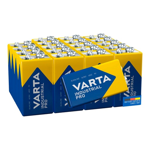 [000005188] PACK 20 PILAS 9V - 6LR61 VARTA INDUSTRIAL PRO 26,5x17,5x48,5mm