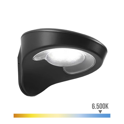 [000005190] APLIQUE SOLAR 1,8W 155Lm 6.500K CON SENSOR COLOR NEGRO EDM