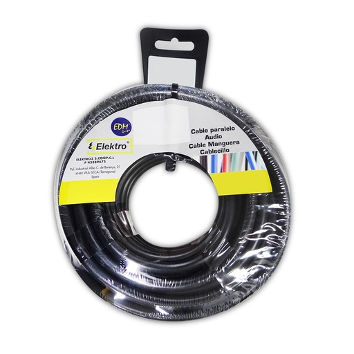 [000005227] CARRETE MANGUERA ACRILICA 5x2,5mm 1000V NEGRA 10m