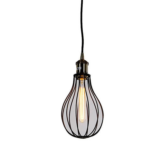 [000005245] LAMPARA DE TECHO METALICA VINTAGE E27 60W COLOR NEGRO Ø15x30cm EDM