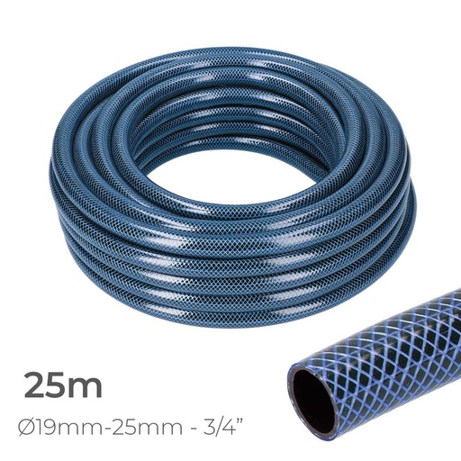 [000005250] MANGUERA DE JARDIN BLUE INTERIOR Ø19mm. EXTERIOR Ø25mm (3/4") ROLLO 25m EDM
