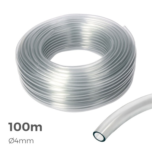 [000005262] MANGUERA CRISTAL TRANSPARENTE Ø INTERIOR 4mm Ø EXTERIOR 6mm  ROLLO 100m
