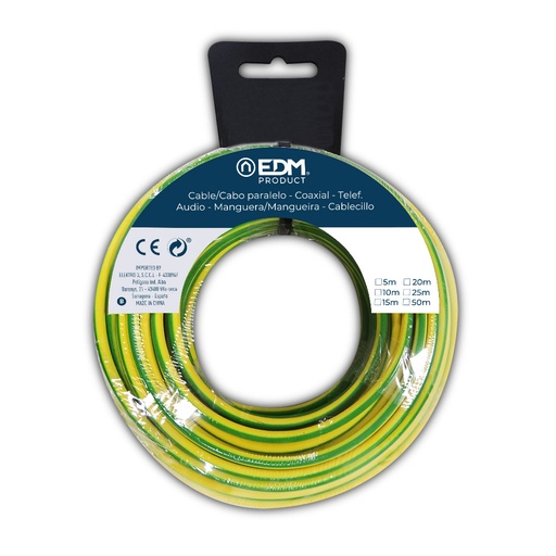 [000005269] CARRETE CABLECILLO FLEXIBLE 6mm BICOLOR LIBRE DE HALÓGENOS 25m