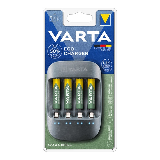 [000005298] CARGADOR VARTA ECO CHARGER PARA PILAS AA Y AAA  CON PILAS AAA