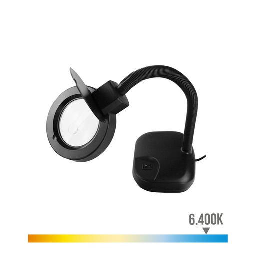 [000005304] FLEXO CON LUPA DE SOBREMESA COLOR NEGRO 12W EDM