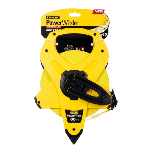 [000005307] ULT. UNIDADES CINTA LARGA DE FIBRA DE VIDRIO 60m x 12,7mm POWER WINDER 2-34-775 STANLEY
