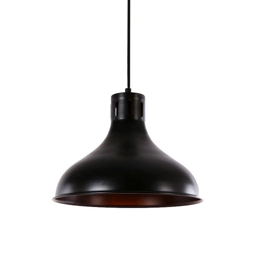 [000005334] LAMPARA DE TECHO METALICA VINTAGE E27 60W COLOR NEGRO Ø30x25cm EDM