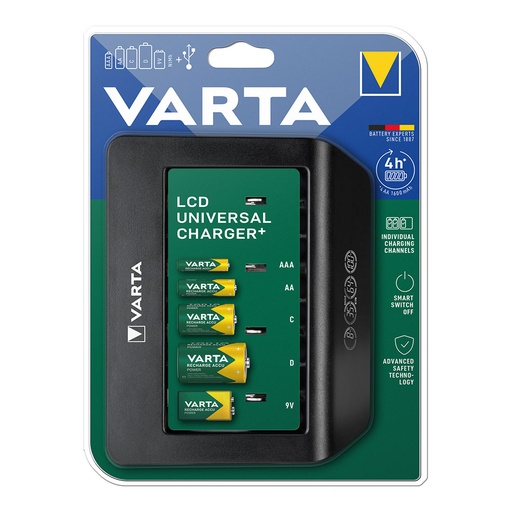[000005337] CARGADOR VARTA LCD MULTI CHARGER+SIN PILAS 1600mA 100/220V 4h UNIVERSAL