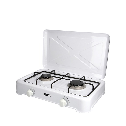 [000005339] COCINA DE GAS ESMALTADA 2 FUEGOS 46x30x12cm EDM