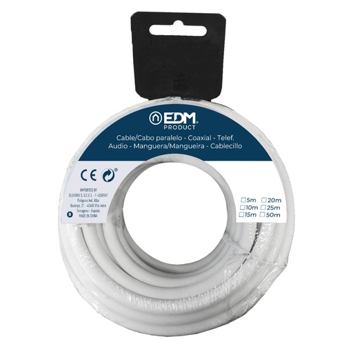 [000005347] CARRETE MANGUERA TUBULAR 3x2,5mm BLANCA 20m