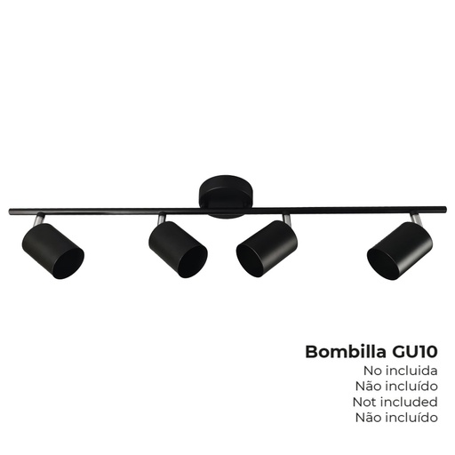 [000005363] REGLETA 4 ELEMENTOS COLOR NEGRO GU-10 EDM