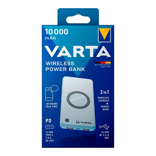 [000005367] WIRELESS POWER BANK 10.000mA VARTA 100/240V