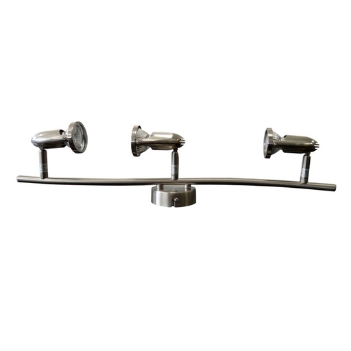 [000005368] REGLETA HALOGENA 3 ELEMENTOS COLOR CROMO MATE GU-10 MODELO PLANET EDM