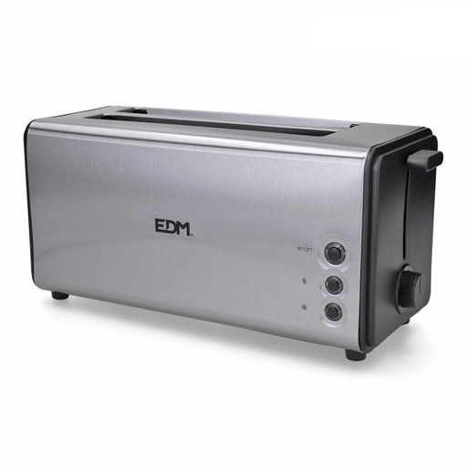 [000005370] TOSTADORA DOBLE RANURA LARGA CROMADA 1400W 37x15,5x18,5cm EDM
