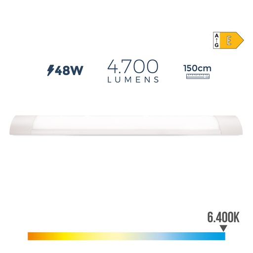 [000005401] REGLETA ELECTRONICA LED 48W 6400K LUZ FRIA 4700lm 12x150x3,1cm EDM