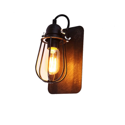 [000005405] APLIQUE DE PARED METALICO VINTAGE E27 60W COLOR NEGRO 15x22cm EDM