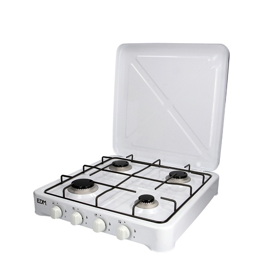 [000005486] COCINA DE GAS ESMALTADA 4 FUEGOS 50x50x12cm EDM