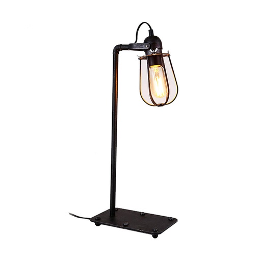 [000005557] LAMPARA DE MESA VINTAGE METALICA E27 60W 22x51cm E27 60W 22x51cm EDM