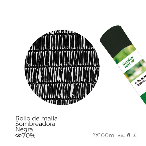 [000005677] ROLLO DE MALLA SOMBREADORA. COLOR NEGRO 70% 2x100m EDM