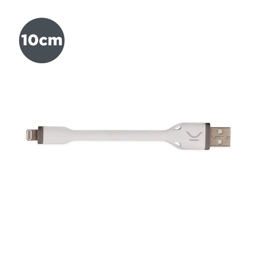 [000005819] Cable de 10 cm, conectores USB y Lightning para iPhone, Blanco