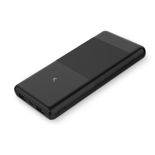[000005836] Powerbank Ksix Ultra Slim, Ultra fina, Polímero de litio, 10.000 mAh, 22,5 W, Power Delivery, Cable USB-C a USB-C, Negro