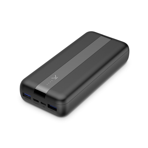 [000005838] Powerbank Ksix Fast, Polímero de litio, 20.000 mAh, Power Delivery, 20 W, Cable USB-A a USB-C incluido, Negro