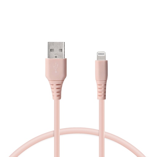 [000005847] Cable de carga Lightning a USB-A Ksix, Made For iPhone, Compatible carga rápida y transmisión de datos, 1 metro, Rosa