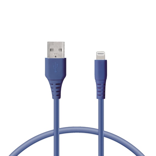 [000005848] Cable de carga Lightning a USB-A Ksix, Made For iPhone, Compatible carga rápida y transmisión de datos, 1 metro, Azul