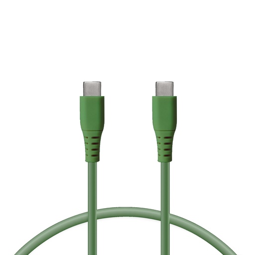 [000005852] Cable de carga USB-C a USB-C Ksix, Compatible carga ultra rápida y transmisión datos, 1 metro, Verde
