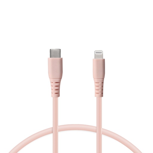 [000005853] Cable de carga Lightning a USB-C Ksix, 65 W, Made For iPhone, Carga ultra rápida y transmisión de datos, 1 m, Rosa