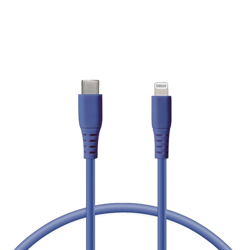 [000005854] Cable de carga Lightning a USB-C Ksix, 65 W, Made For iPhone, Carga ultra rápida y transmisión de datos, 1 m, Azul