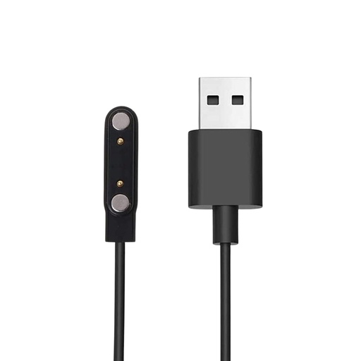 [000005880] Cargador de repuesto para Smartwatch Ksix Tube, base de carga magnética, Puerto USB-A, Cable 55 cm, Negro