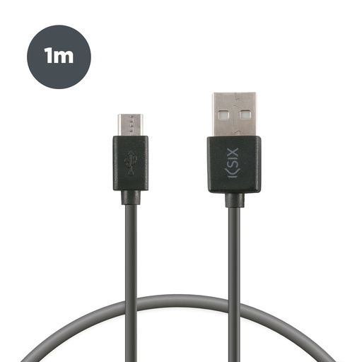 [000005887] Cable de 1 m, conectores USB y Micro USB, Negro (2)