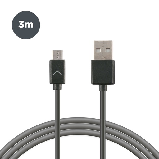[000005889] Cable de 3 m, conectores USB y USB Tipo C, Negro