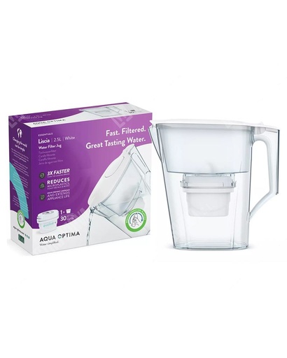 [000006045] AQUA OPTIMA LISCIA WHITE JUG CAPACITY 2.5L WITH 1 EVOLVE + FILTER STPJ0601